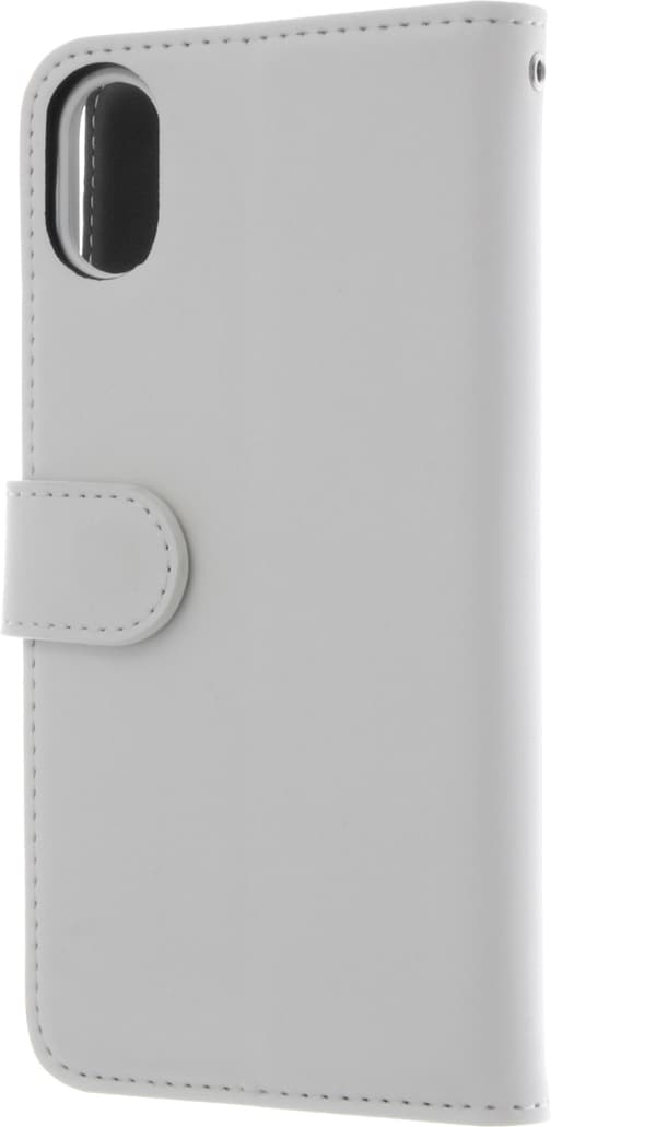 Insmat Exclusive Flip Case lompakkokotel, iPhone X / Xs, valkoinen