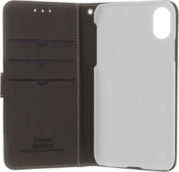 Insmat Exclusive Flip Case lompakkokotel, iPhone X / Xs, valkoinen