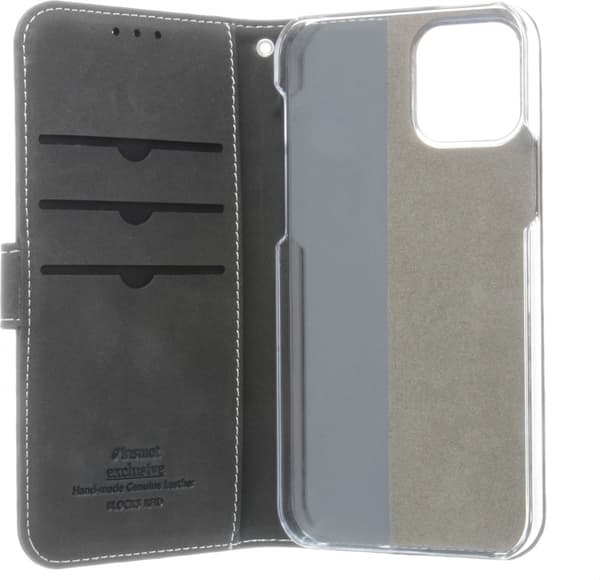 Insmat Exclusive Flip Case lompakkokotelo, iPhone 12 / 12 Pro, musta