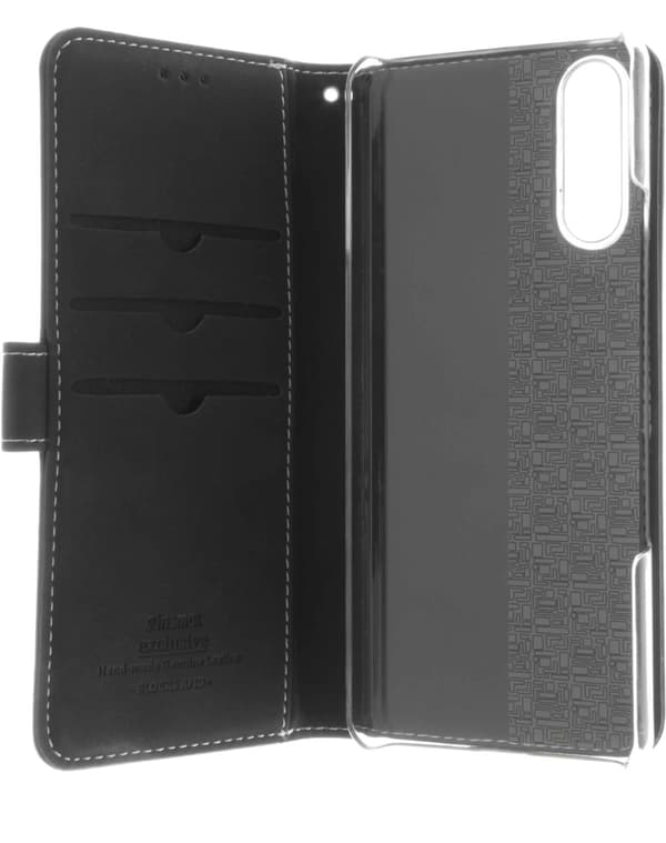 Insmat Exclusive Flip Case -lompakkokotelo, Sony Xperia 10 III, musta