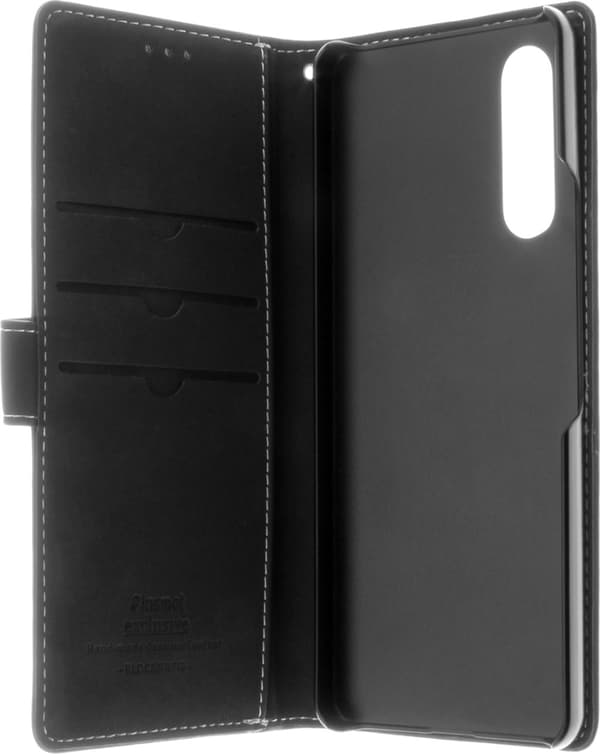 Insmat Exclusive Flip Case -lompakkokotelo, Sony Xperia 10 V, musta