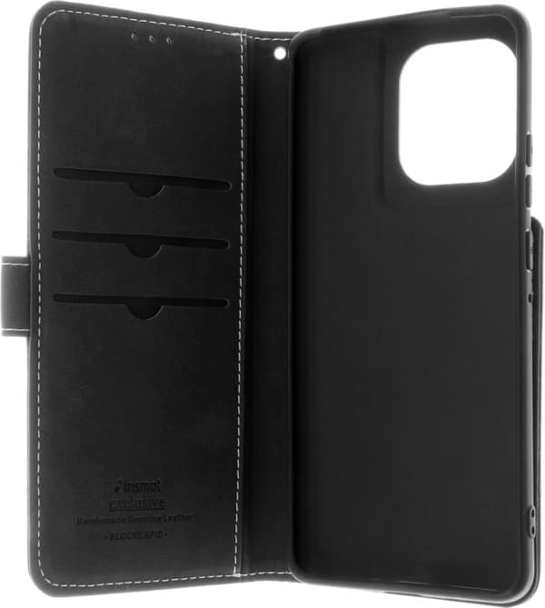 Insmat Exclusive Flip Case plånboksfodral, Motorola Edge 50 Pro, svart