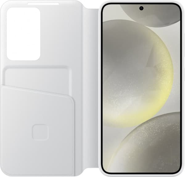 Samsung Galaxy S24 Clear View Wallet Cover -suojakotelo, valkoinen