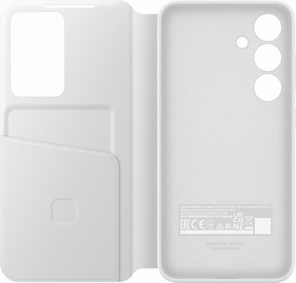 Samsung Galaxy S24 Clear View Wallet Cover -suojakotelo, valkoinen