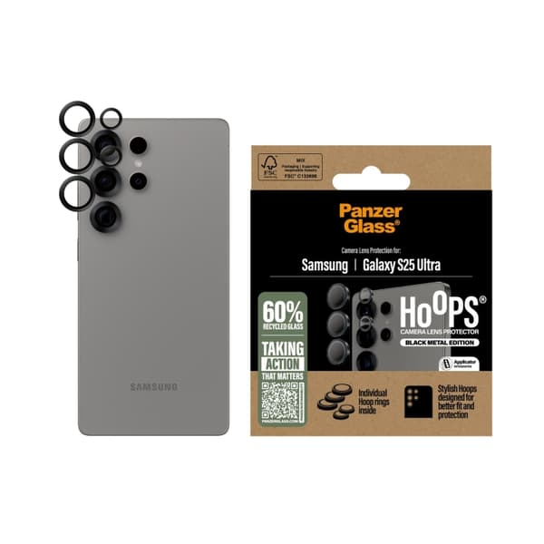 Panzer Glass - Hoops linsebeskytter Galaxy S25 Ultra, svart