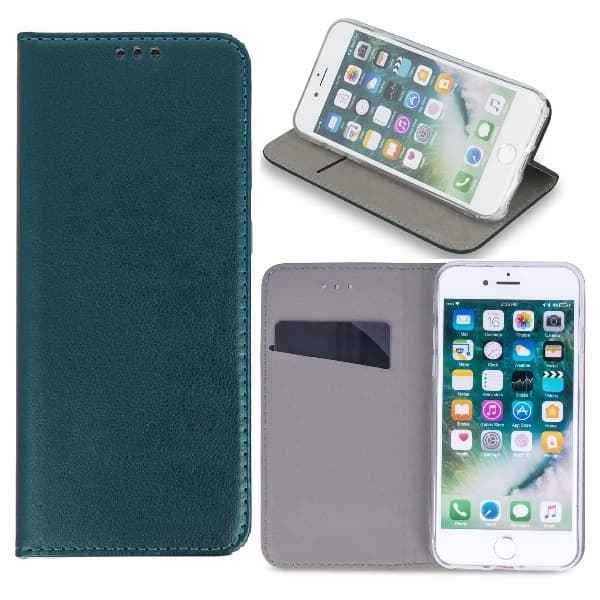 iPhone 16e - Smart Magnet Mobilplånbok Mörkgrön