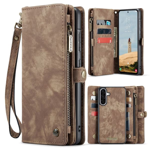 CaseMe Multi-Slot 2 i 1 Plånboksfodral Samsung Galaxy A56 Brun