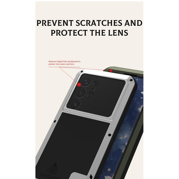 Samsung Galaxy S25 Ultra Case Panserbeskyttelse Case Shell + hærdet glas