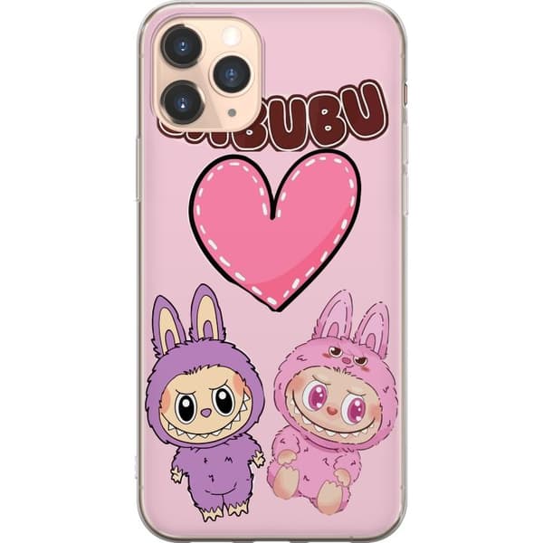 Apple iPhone 11 Pro Läpinäkyvä kuori Labubu Pink Monster