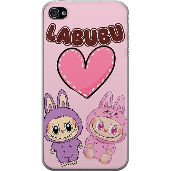 Apple iPhone 4s Läpinäkyvä kuori Labubu Pink Monster