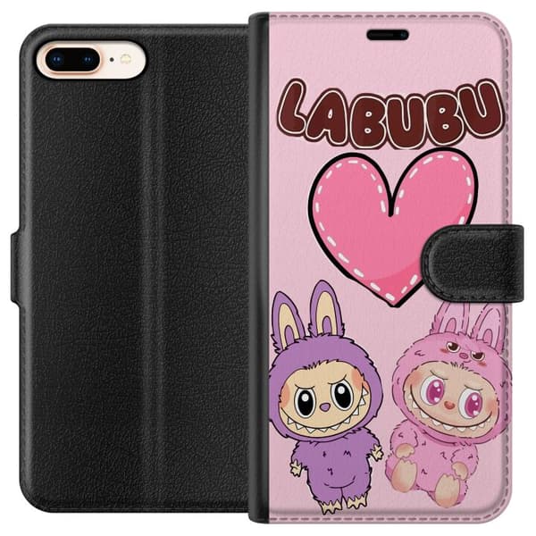 Apple iPhone 8 Plus Tegnebogsetui Labubu Pink Monster