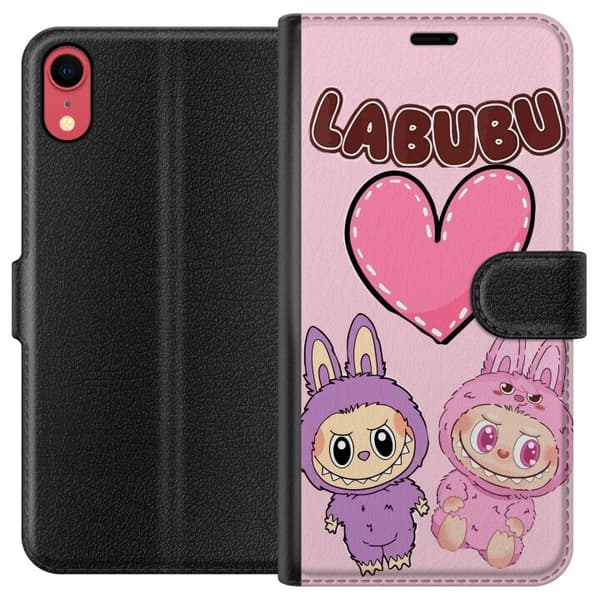 Apple iPhone XR Lompakkokotelo Labubu Pink Monster