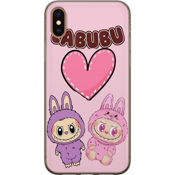 Apple iPhone XS Gjennomsiktig deksel Labubu Pink Monster