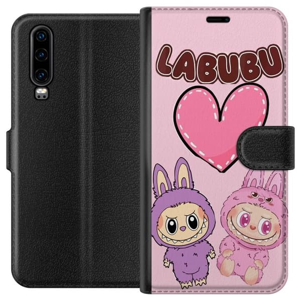 Huawei P30 Lommeboketui Labubu Pink Monster