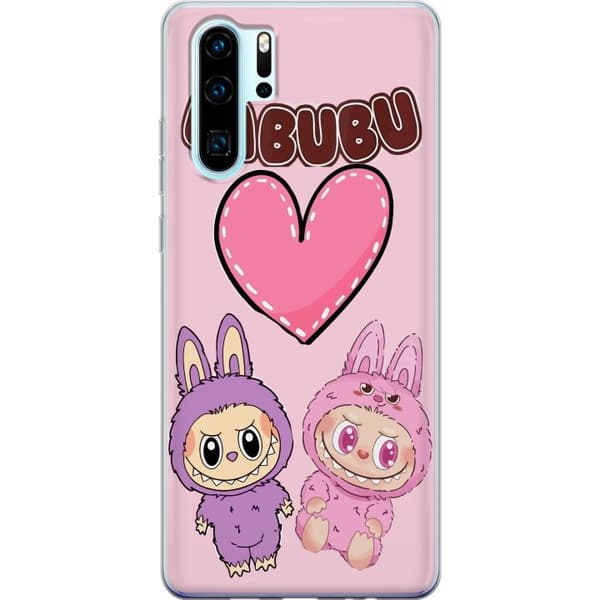Huawei P30 Pro Genomskinligt Skal Labubu Pink Monster