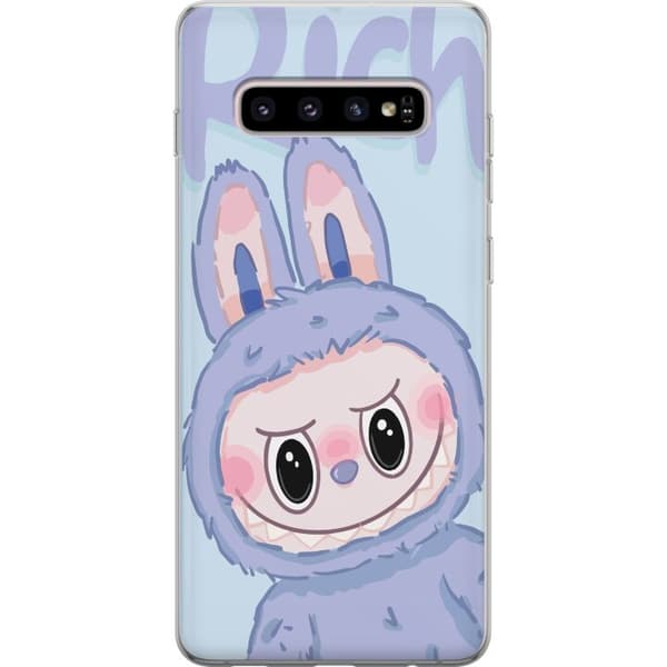 Samsung Galaxy S10+ Läpinäkyvä kuori Sininen Jänis Labubu