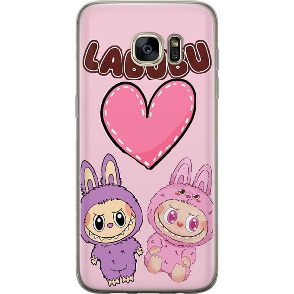 Samsung Galaxy S7 edge Gjennomsiktig deksel Labubu Pink Monster
