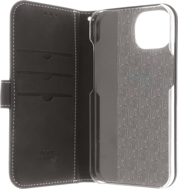 Insmat Exclusive Flip Case pungetui, iPhone 14, sort