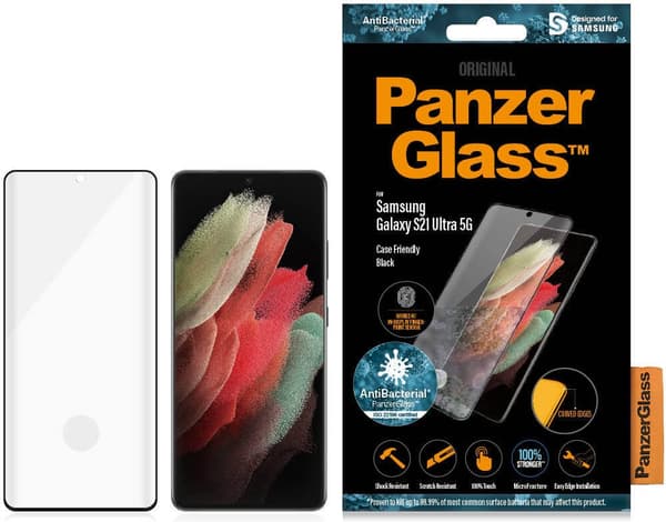 PanzerGlass Case Friendly Fingerprint Armoured Glass, Galaxy S21 Ultra, svart