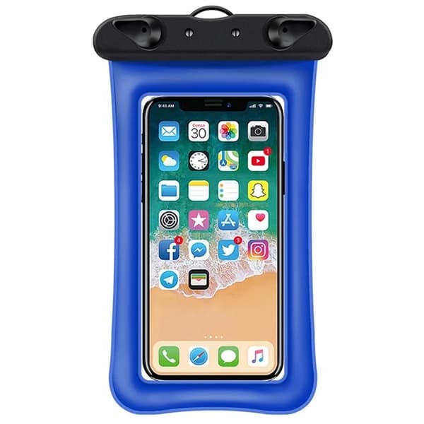 Vattentät Mobilfodral max 7.2" med Snöre - Blå