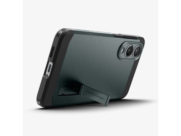 Spigen Tough Armor AI (MagFit), Skydd, Samsung, Galaxy S25 Edge, 17 cm (6,7"), Grön