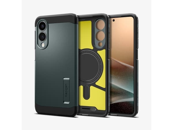 Spigen Tough Armor AI (MagFit), Skydd, Samsung, Galaxy S25 Edge, 17 cm (6,7"), Grön