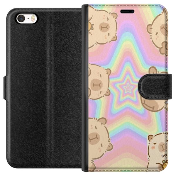 Apple iPhone 5 Tegnebogsetui Kawaii Capybara Galaxy Sød Anime Dyr Rummotiv Kawaii Trend Gave TikTok Design