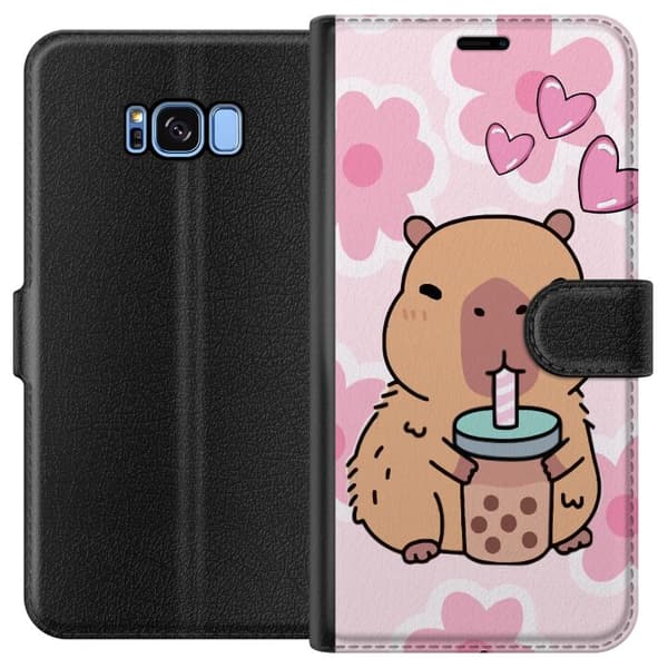 Samsung Galaxy S8 Plånboksfodral Kawaii Capybara Hjärtan Anime Stil Söt Design Djurmotiv TikTok Populärt Present Tjej