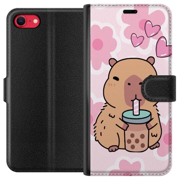 Apple iPhone 8 Plånboksfodral Kawaii Capybara Hjärtan Anime Stil Söt Design Djurmotiv TikTok Populärt Present Tjej