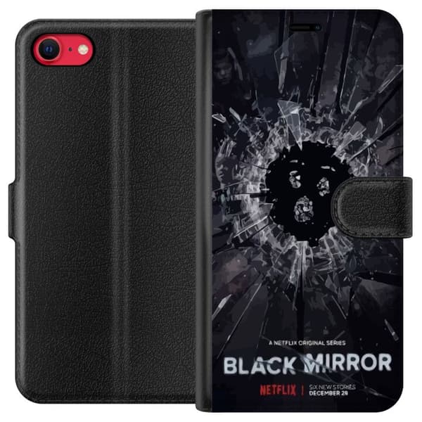 Apple iPhone 8 Lompakkokotelo Black Mirror Sci-Fi Netflix -sarja Dystopia Teknologia Cyberpunk Synkkä TV Videopeli Teema