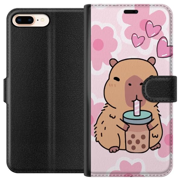 Apple iPhone 8 Plus Lompakkokotelo Kawaii Capybara Sydän Anime-tyyli Söpö Suunnittelu Eläinaihe TikTok Suosittu Lahja Tyttö