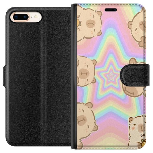 Apple iPhone 8 Plus Plånboksfodral Kawaii Capybara Galaxy Söt Anime Djur Rymdmotiv Kawaii Trend Present TikTok Design