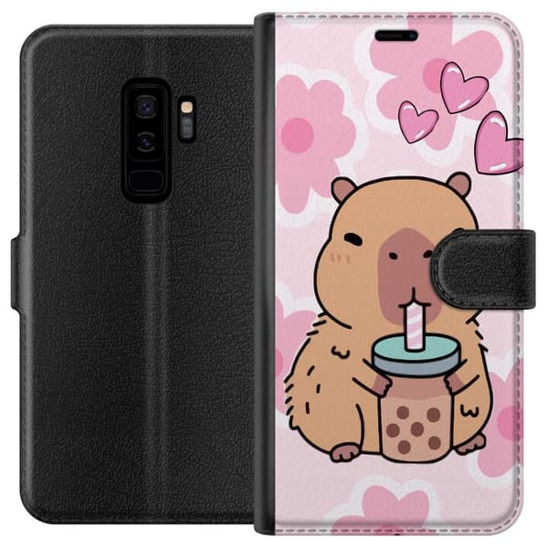 Samsung Galaxy S9+ Lommeboketui Kawaii Capybara Hjerteanime Stil Søt Design Dyretema TikTok Populær Gave Jente