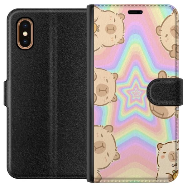 Apple iPhone XS Max Tegnebogsetui Kawaii Capybara Galaxy Sød Anime Dyr Rummotiv Kawaii Trend Gave TikTok Design