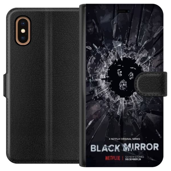 Apple iPhone XS Max Tegnebogsetui Black Mirror Sci-Fi Netflix Serie Dystopi Teknologi Cyberpunk Mørkt TV Videospil Tema