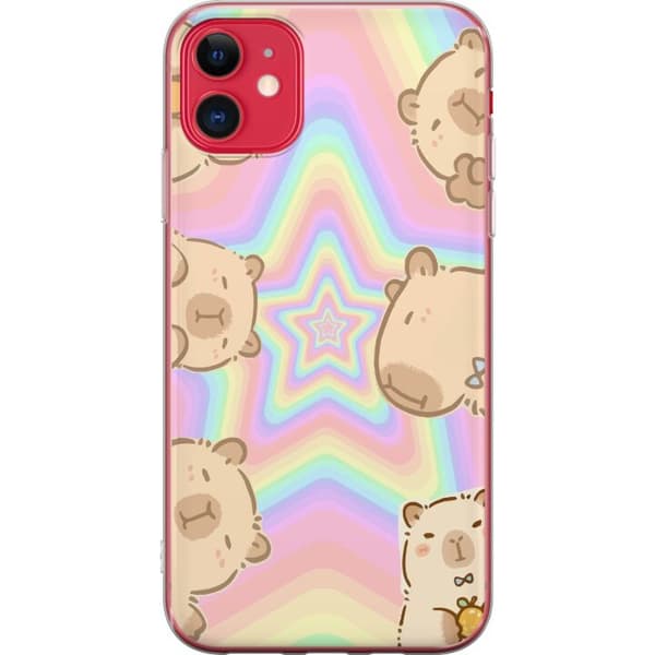 Apple iPhone 11 Gennemsigtig cover Kawaii Capybara Galaxy Sød Anime Dyr Rummotiv Kawaii Trend Gave TikTok Design