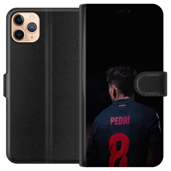 Apple iPhone 11 Pro Max Lommeboketui Pedri FC Barcelona Fotball Spansk Midtbanespiller Mål Sportsmotivasjon Fans Barn Ungdom