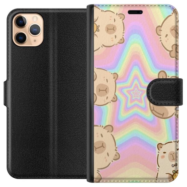 Apple iPhone 11 Pro Max Tegnebogsetui Kawaii Capybara Galaxy Sød Anime Dyr Rummotiv Kawaii Trend Gave TikTok Design