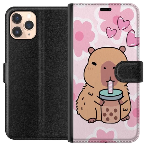 Apple iPhone 11 Pro Lompakkokotelo Kawaii Capybara Sydän Anime-tyyli Söpö Suunnittelu Eläinaihe TikTok Suosittu Lahja Tyttö