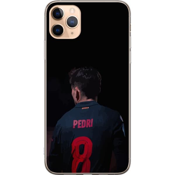 Apple iPhone 11 Pro Max Genomskinligt Skal Pedri FC Barcelona Fotboll Spansk Mittfältare Mål Sportmotiv Fans Barn Ungdom