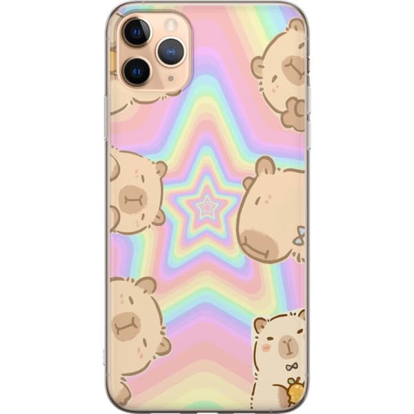 Apple iPhone 11 Pro Max Gennemsigtig cover Kawaii Capybara Galaxy Sød Anime Dyr Rummotiv Kawaii Trend Gave TikTok Design