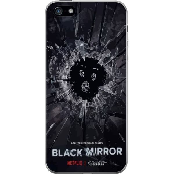 Apple iPhone 5 Läpinäkyvä kuori Black Mirror Sci-Fi Netflix -sarja Dystopia Teknologia Cyberpunk Synkkä TV Videopeli Teema