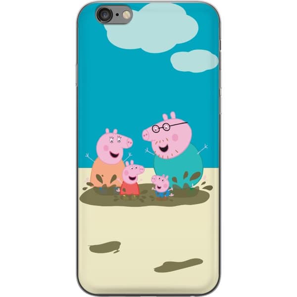 Apple iPhone 6s Plus Gennemsigtig cover Greta Gris Familie Georg Mudderpøl Børnemotiv Serie Populær Børnekarakter Glæde