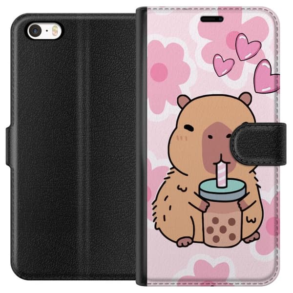 Apple iPhone SE (2016) Lommeboketui Kawaii Capybara Hjerteanime Stil Søt Design Dyretema TikTok Populær Gave Jente