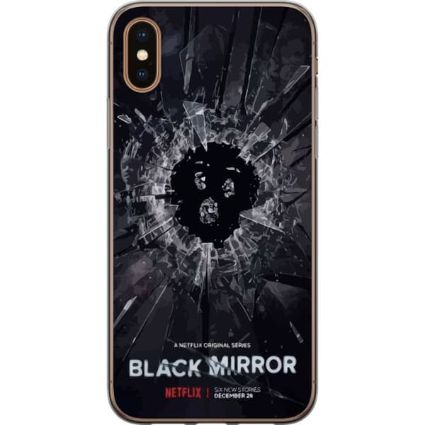 Apple iPhone X Läpinäkyvä kuori Black Mirror Sci-Fi Netflix -sarja Dystopia Teknologia Cyberpunk Synkkä TV Videopeli Teema