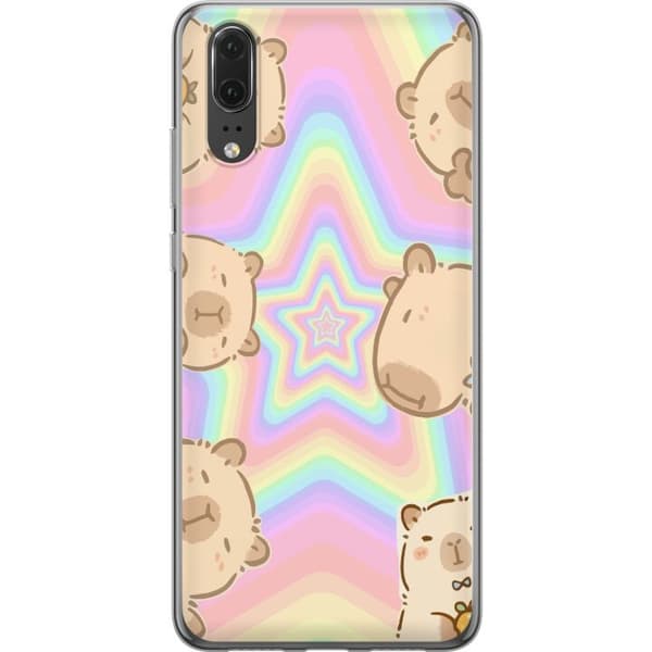 Huawei P20 Gjennomsiktig deksel Kawaii Capybara Galaxy Søt Anime Dyr Romtema Kawaii Trend Gave TikTok Design