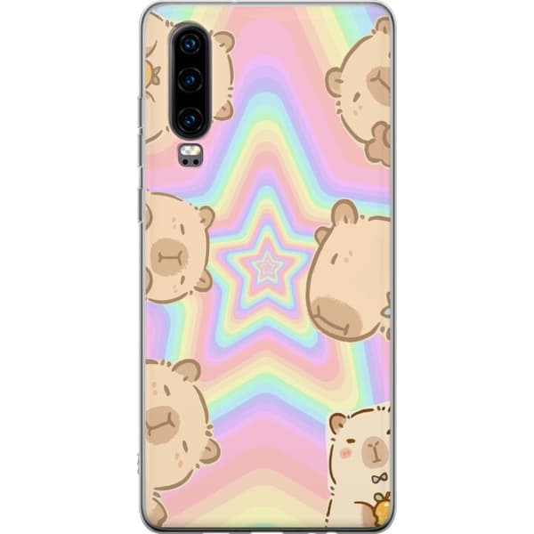 Huawei P30 Gjennomsiktig deksel Kawaii Capybara Galaxy Søt Anime Dyr Romtema Kawaii Trend Gave TikTok Design