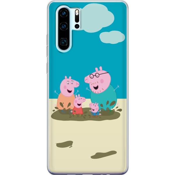 Huawei P30 Pro Gennemsigtig cover Greta Gris Familie Georg Mudderpøl Børnemotiv Serie Populær Børnekarakter Glæde