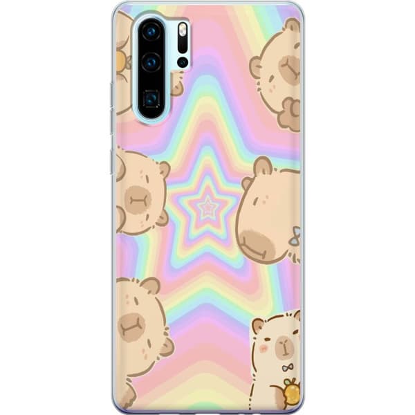 Huawei P30 Pro Gennemsigtig cover Kawaii Capybara Galaxy Sød Anime Dyr Rummotiv Kawaii Trend Gave TikTok Design