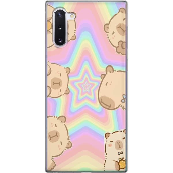 Samsung Galaxy Note10 Genomskinligt Skal Kawaii Capybara Galaxy Söt Anime Djur Rymdmotiv Kawaii Trend Present TikTok Design